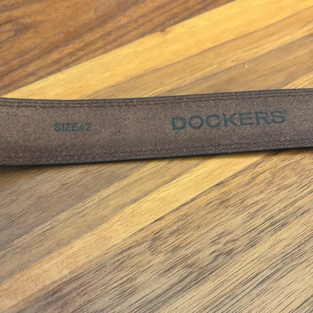 Dockers Brown Leather Silver Buckle Size 42